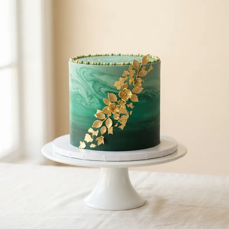 Pastel en verde esmeralda profundo, paleta Esmeralda Profundo