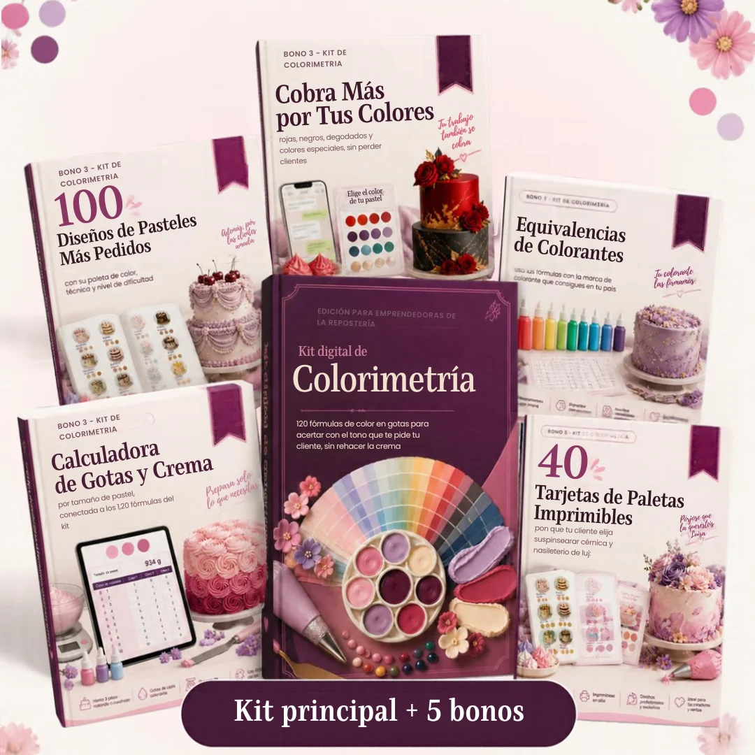 El kit digital de Colorimetría junto a las portadas de los 5 bonos incluidos