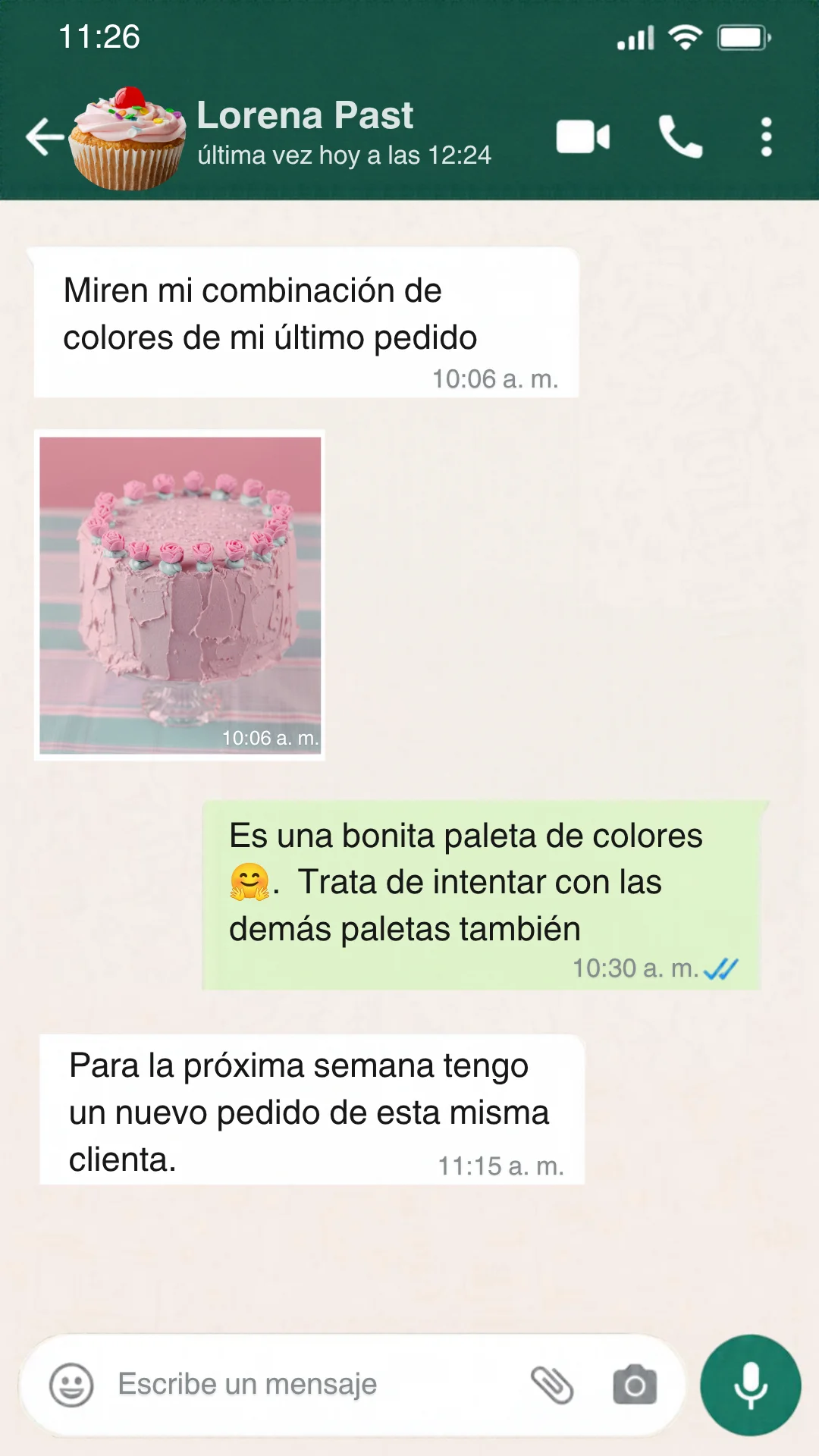 Captura de WhatsApp de una clienta contando su experiencia con el kit